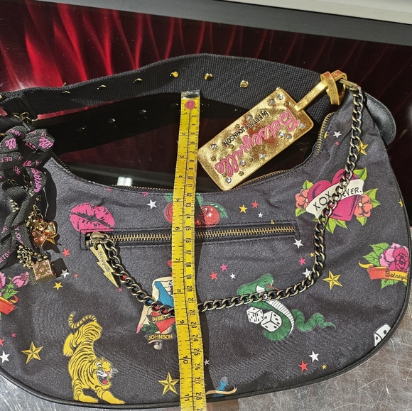 NWOT Betseyville Betsey Johnson Black & Gold Traditional Tattoo Vintage Purse - Picture 10 of 11